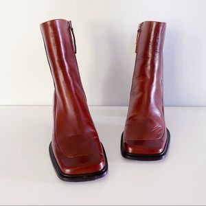ASOS Oxblood Leather Square Toe Boots